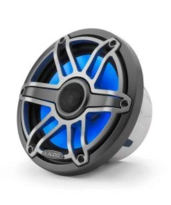 JL AUDIO M6-770X-S-GmTi-i 7.7" Marine Coaxial Speakers, Gunmetal & Titanium Sport Grilles with RGB LED Lighting