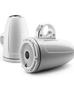 JL AUDIO M6-770ETXv3-Gw-C-GwGw 7.7" Enclosed Marine Coaxial Speaker System, Gloss White, White Classic Grille