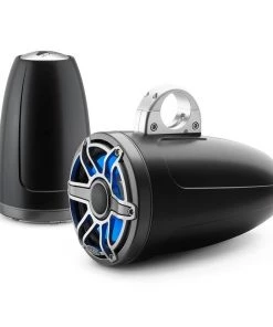 JL AUDIO M6-880ETXv3-Sb-S-GmTi-i 8.8" Enclosed Marine Coaxial Speaker System, Satin Black, Gunmetal and Titanium Sport Grille with RGB LED Lighting