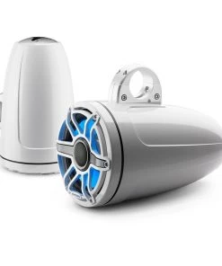 JL AUDIO M6-880ETXv3-Gw-S-GwGw-i 8.8" Enclosed Marine Coaxial Speaker System, Gloss White, White Sport Grille with RGB LED Lighting