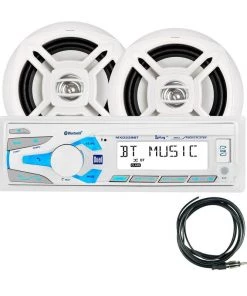 DUAL MXCP49BT Marine Digital Media and Bluetooth Receiver/Speaker Package