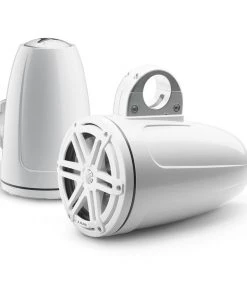 JL AUDIO M3-770ETXv3-Gw-S-Gw 7.7" Enclosed Marine Coaxial Speaker System, Gloss White, White Sport Grilles