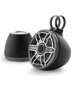 JL AUDIO M6-650VEX-Mb-S-GmTi 6.5" Enclosed Coaxial Speakers, Matte Black Enclosure, Gunmetal Trim Ring, Titanium Sport Grille